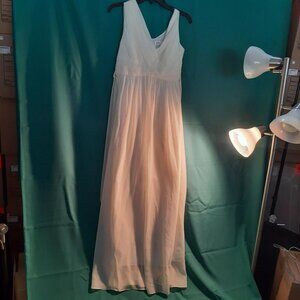 NEW ! Happy Rose Long Bridesmaid Dress Party Flower Girl White Size 18